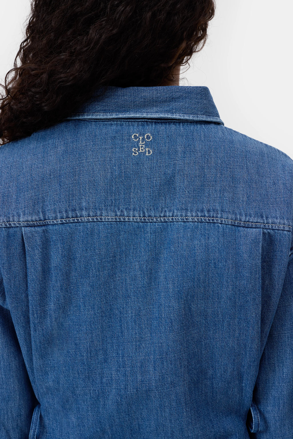 Denim blouse with side ties