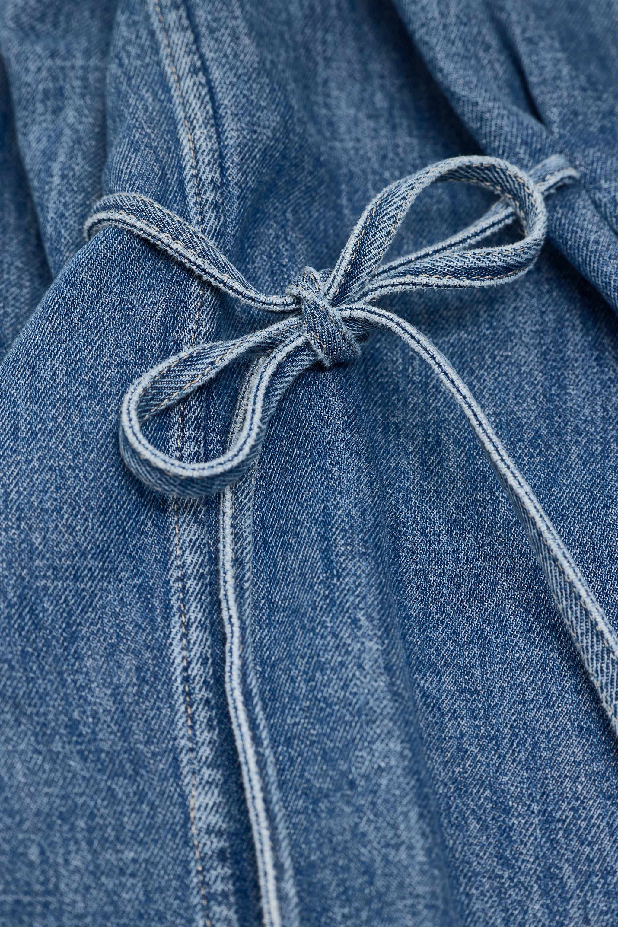 Denim blouse with side ties