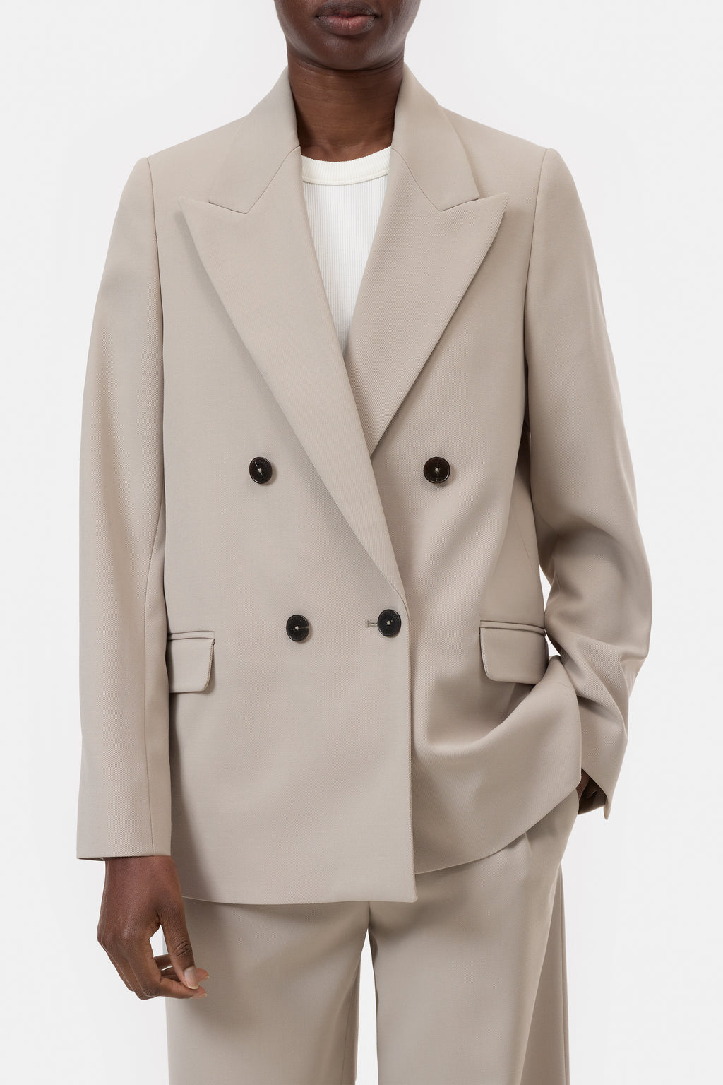 Fitted double breasted blazer