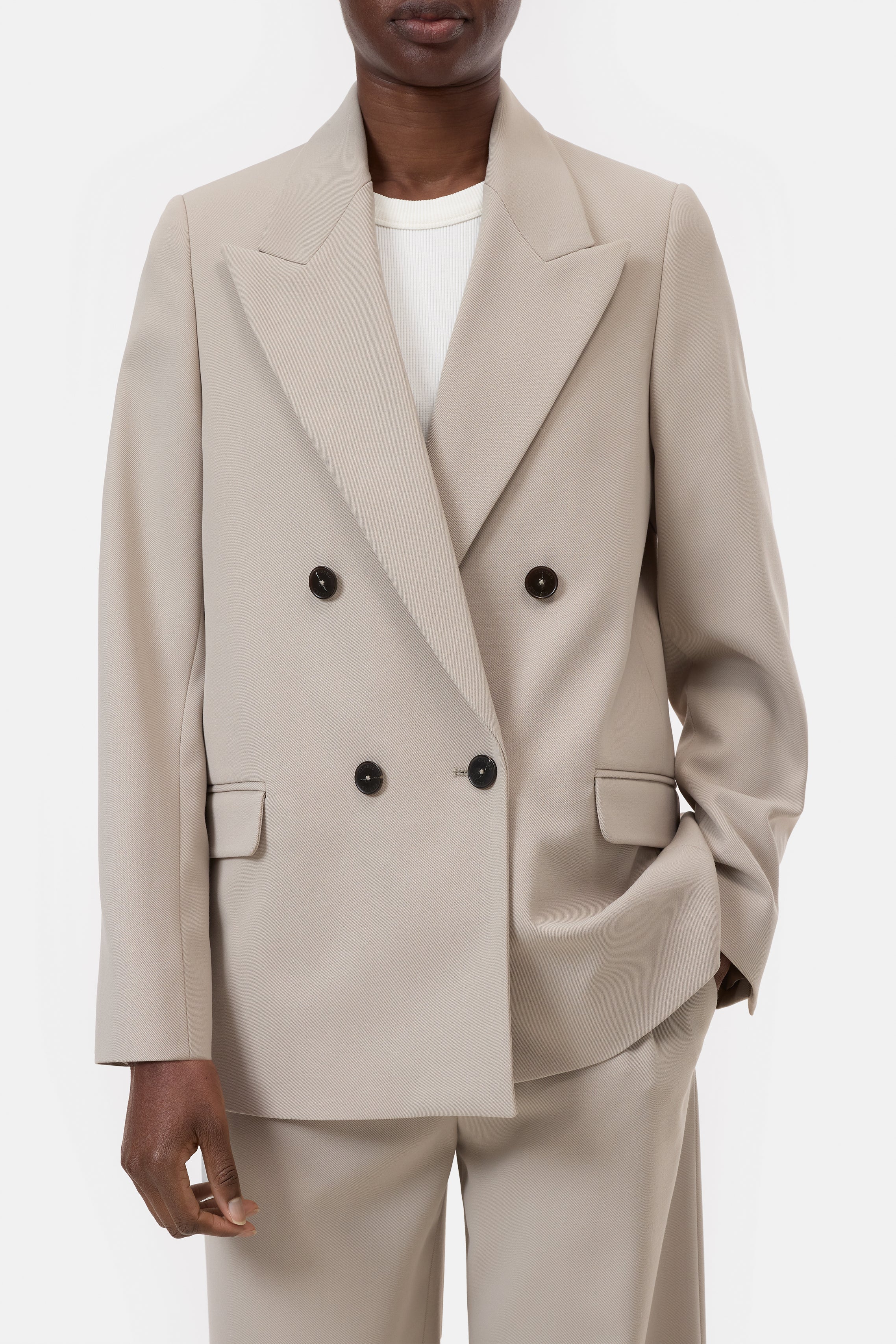 Fitted double breasted blazer